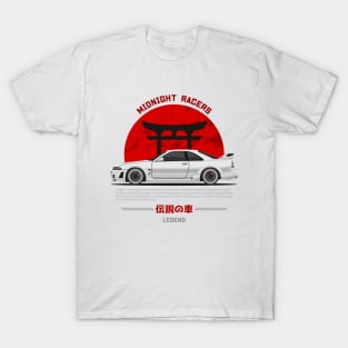 Midnight Racer White Skyline GTR R33 JDM T-Shirt